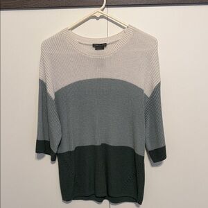 Matty M Three-Tone color block Knit Sweater